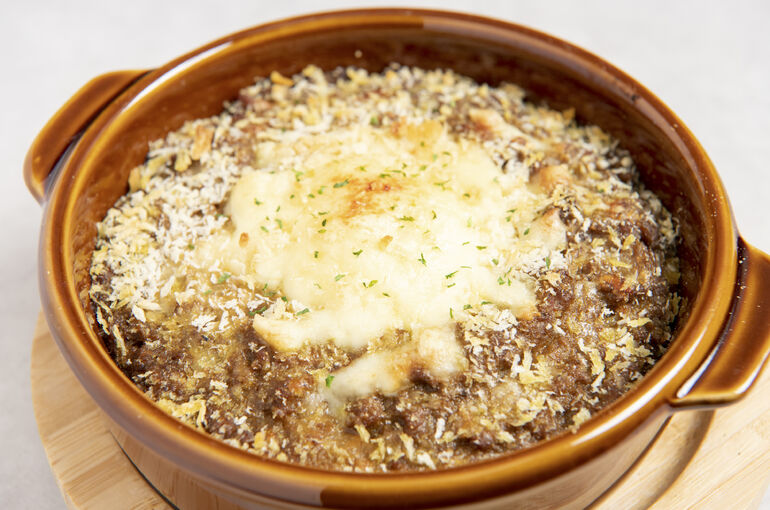 半熟卵の焼きカレードリア１